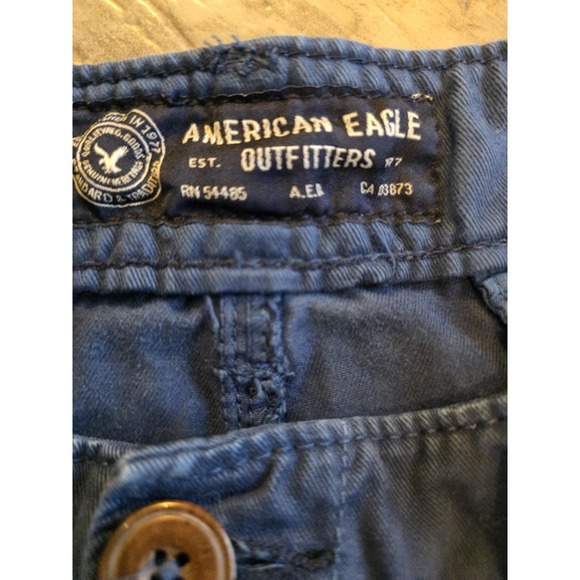 American Eagle Men's chino shorts Blue 38 classic casual preppy summer coastal - Picture 2 of 8